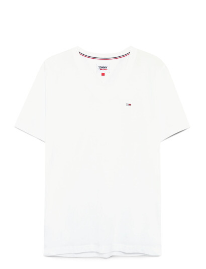 Tommy Jeans Tjm Original Jersey V Neck Tee - White - L Tommy Jeans Tjm Original Jersey V Neck Tee - White - L