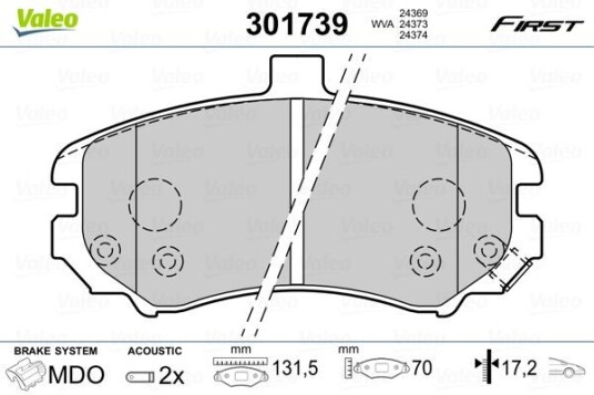 Bremseklosser VALEO 301739