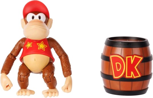 Super Mario Diddy Kong 10 cm Figure with Barrel