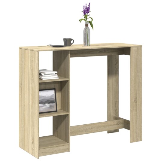  Barbord med hylle sonoma eik 124x46x103,5 cm konstruert tre 8721158386816