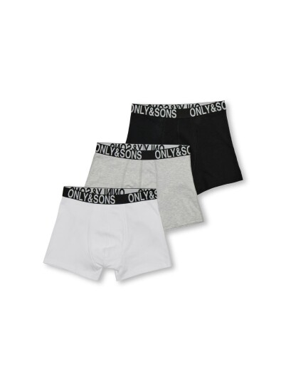 Only - Sons Jr Fitz Bold Logo Boxer 3-Pack Sort 170/176