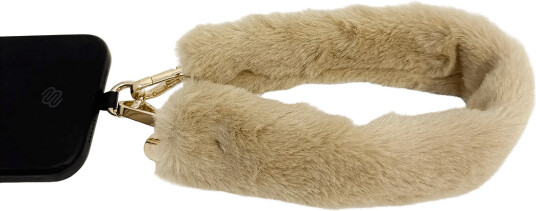 Pipol"s Bazaar Fluffy Faux Fur Handle 40 Cm Beige   Beige   ONE SIZE