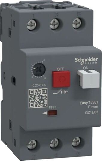Schneider Electric Motorvernbryter Easy TeSys GZ1E03 0.25 0.4A Schneider Electric Motorvernbryter Easy TeSys GZ1E03 0.25 0.4A