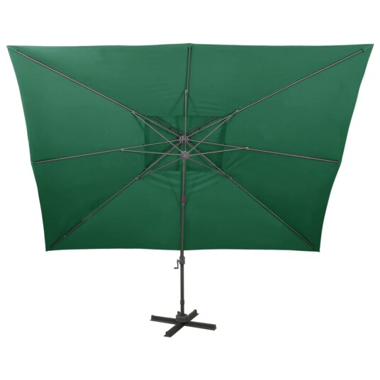 vidaXL Hengeparasoll med dobbel topp 400x300 cm grønn