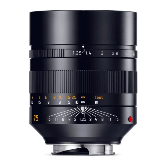 Leica Noctilux-M 75mm f1.25 ASPH Teleobjektiv, Filterfatning E67, Svart