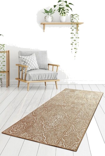 Hall Matte Anna - Beige (80 x 300) - Beige / Fløyel