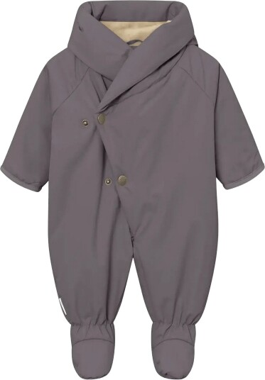 MINI A TURE Matfianna Fleece Lined Winter Pramsuit. Grs PLUM KITTEN 68