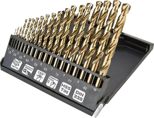 Bor Hss-Tin For Metall Ø1,0–10,0 Mm, 19 Deler Bor Hss-Tin For Metall Ø1,0–10,0 Mm, 19 Deler