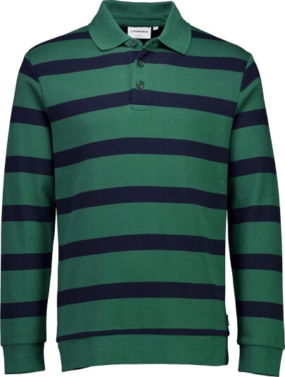 Lindbergh Striped Polo Sweatshirt L/S Green XXXL