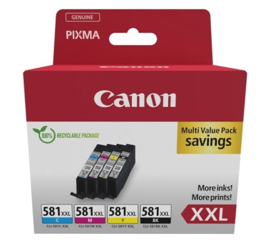 Canon 1998C006 Sort Cyan Fiolblå Gult 4 Stykker Multipakke