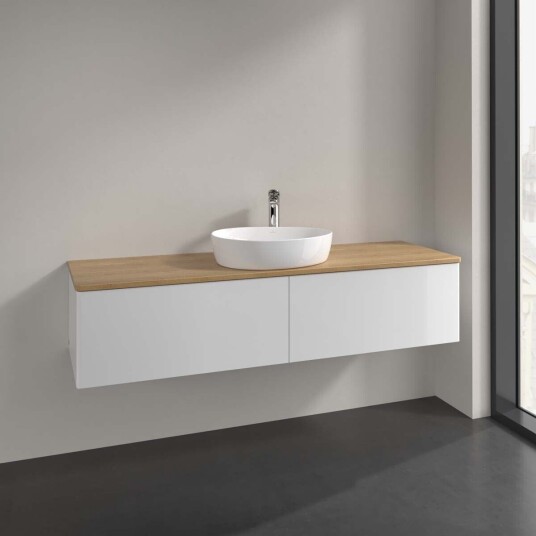 Villeroy & Boch Antao Servantskap med 2 skuffer 160x50x36 cm m/lys Hvit Blank/Eik