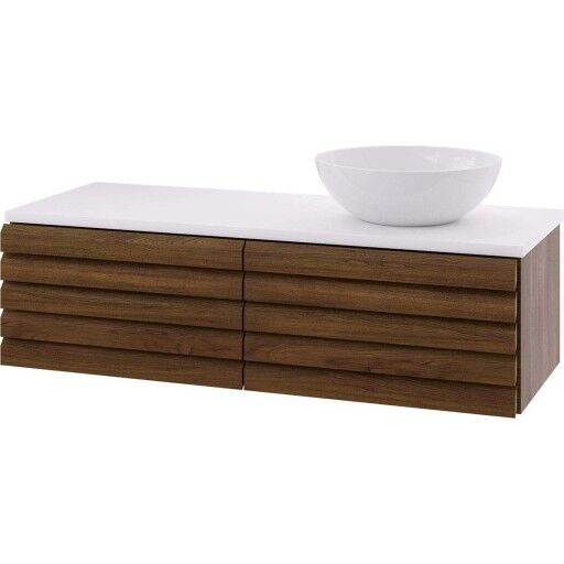 Linn Bad Selma Eikestav Heltre D45cm Servantskap Mørk eik / 120cm Høyre