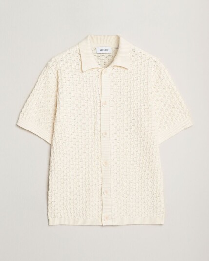 Les Deux Gespertus Knitted Short Sleeve Shirt Ivory