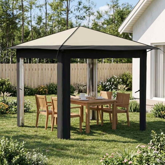 vidaXL Gazebo uten sidevegg 2,6 x 2,6 m Krem og Antrasitt