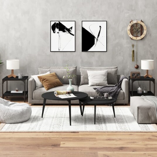 vidaXL Sidebord 2 stk svart 40x40x40 cm konstruert tre vidaXL Sidebord 2 stk svart 40x40x40 cm konstruert tre