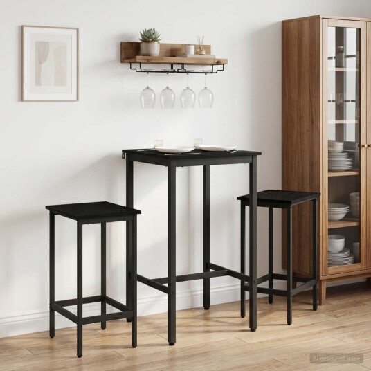 vidaXL Barstol 2 stk. Svart eik 40 x 32 x 74 cm Konstruert tre vidaXL Barstol 2 stk. Svart eik 40 x 32 x 74 cm Konstruert tre