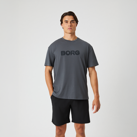 Björn Borg Borg Gym Oversized T shirt Grå Grå Small