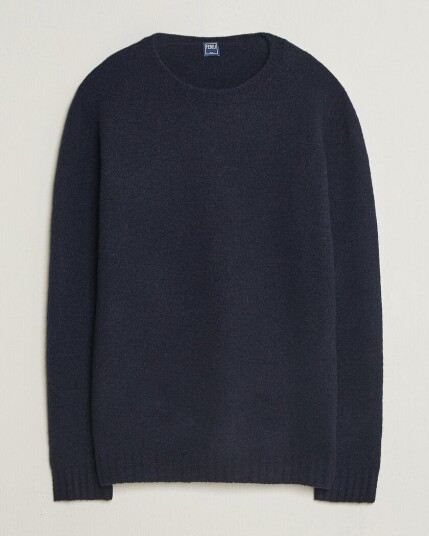 Fedeli Cashmere Blend Boucle Sweater Navy Fedeli Cashmere Blend Boucle Sweater Navy