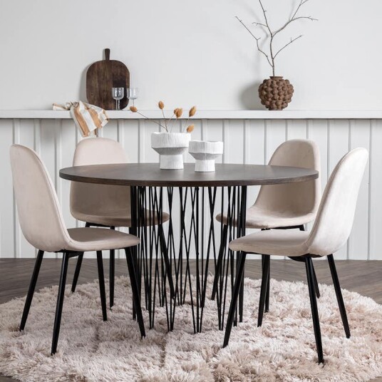 Venture Home Spisegruppe Venture Home Stone med 4 Polar Stoler Fløyel GR22843