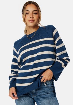 Object Collectors Item Objester LS Knit Top Navy/White M