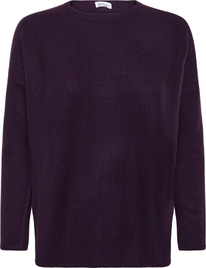 Davida Cashmere Curved Sweater PLUM L