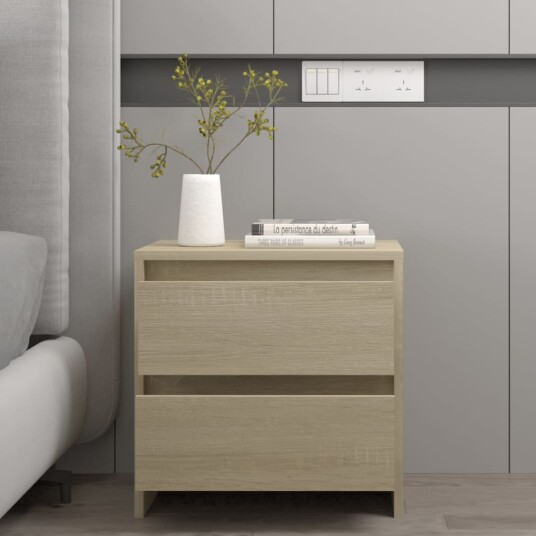 vidaXL Nattbord sonoma eik 45x34,5x44,5 cm sponplate