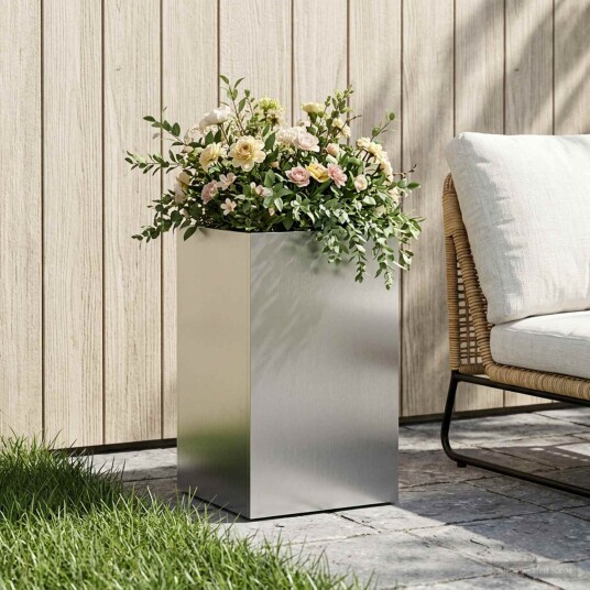 vidaXL Hageblomsterpotte Sølv 30 x 30 x 40 cm Rustfritt stål vidaXL Hageblomsterpotte Sølv 30 x 30 x 40 cm Rustfritt stål