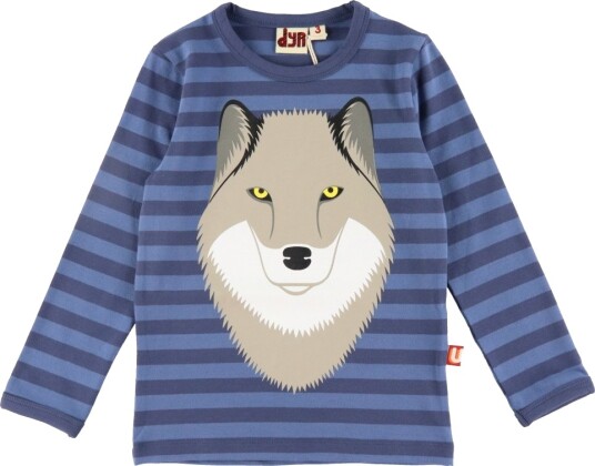 DYR Cph Genser Dyrroar AOP/Stripe Kald Blue/Grey Marine Ulv DYR 2 år (92) Genser Blå Grå