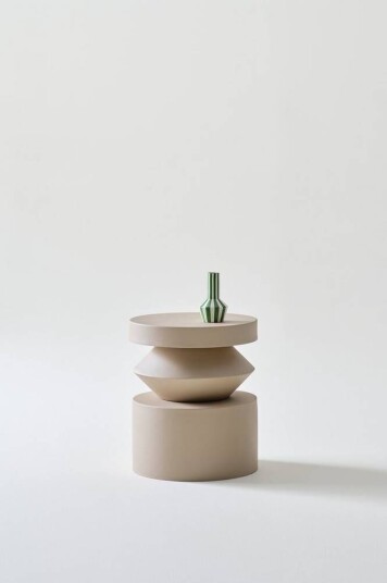 OMARA sidebord ø 34,5 cm Beige
