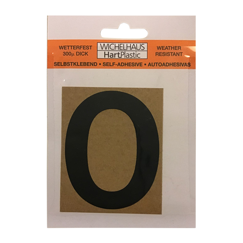Selvklebende nummer 50 mm, sort - 0 Selvklebende nummer 50 mm, sort - 0