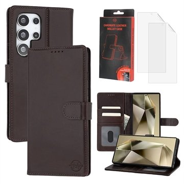 MyTPhone Samsung Galaxy S24 Ultra CardMate lommebokveske i lær mørkebrun MyTPhone Samsung Galaxy S24 Ultra CardMate lommebokveske i lær mørkebrun