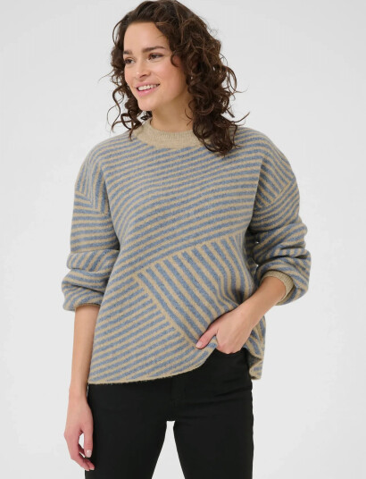 Kaffe Kaverana Knit Pullover - Blue - L Kaffe Kaverana Knit Pullover - Blue - L