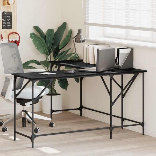 Skrivebord Svart Eik 149 x 149 x 75 cm Konstruert tre Skrivebord Svart Eik 149 x 149 x 75 cm Konstruert tre
