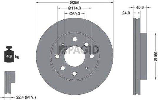 PAGID 50303NC Bremseskive