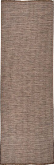 vidaXL Utendørs flatvevd teppe 80x250 cm brun