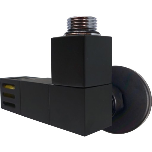 Kriss 4K2 Rom Ventilsett Med romtermostat, Vinkel, Sort Matt