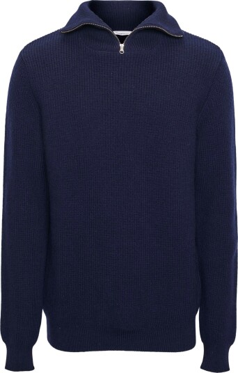 Knowledge Cotton Apparel Men's 1/2 Neck Zip Merino Wool Rib Knit Total Eclipse S, Total Eclipse Knowledge Cotton Apparel Men's 1/2 Neck Zip Merino Wool Rib Knit Total Eclipse S, Total Eclipse