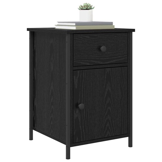  Nattbord Svart Eik 40x42x60 cm Konstruert Tre