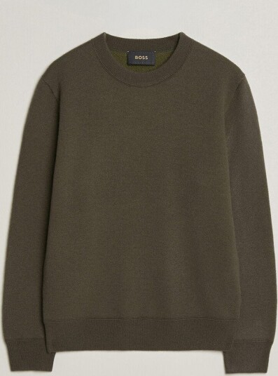 Boss CAMEL Farrison Cashmere Knitted Sweater Open Green