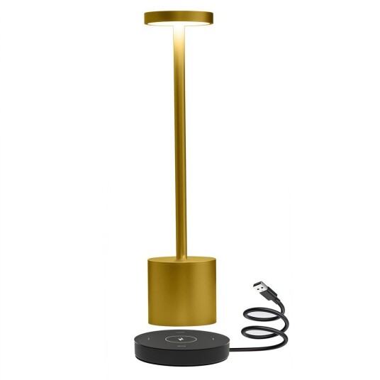 Candela Oppladbar LED bordlampe med trådøs lading Gull IP54 Innendørs/utendørs berøringsdimbar Dimbar :
