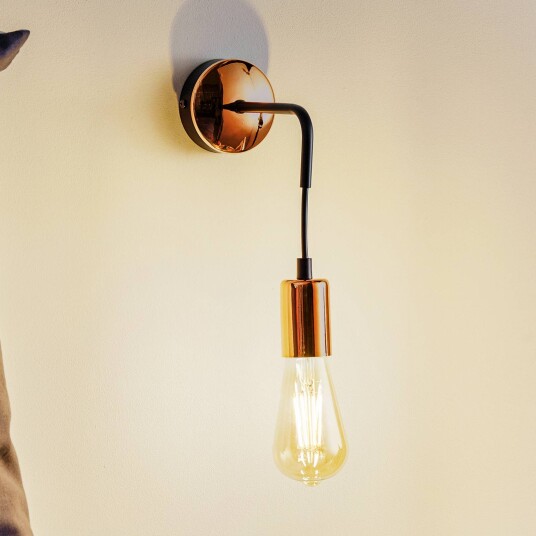 EMIBIG LIGHTING Vegglampe Spark K1 i svart og kobber