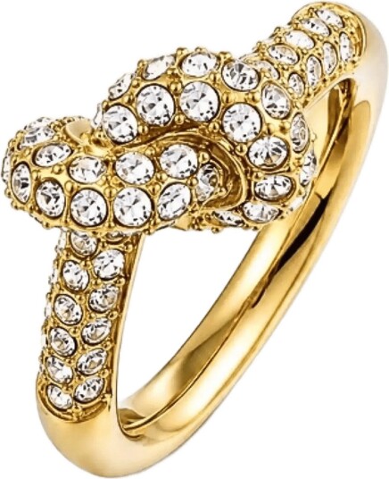 Bud To Rose Knot Crystal Ring Clear/Gold Gold M