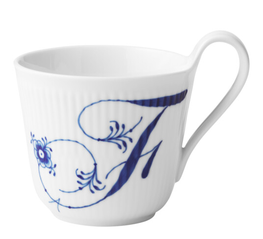 Royal Copenhagen Blue Fluted Plain Alphabet kopp 33 cl F