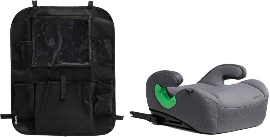 Beemoo Raise 2 i-Size Beltepute ISOFIX inkl. Beemoo Smart Organizer, Mineral Grey