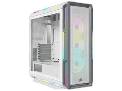Corsair iCUE 5000T RGB Midi Tower Stasjonær PC Hvit med Tempered Glass