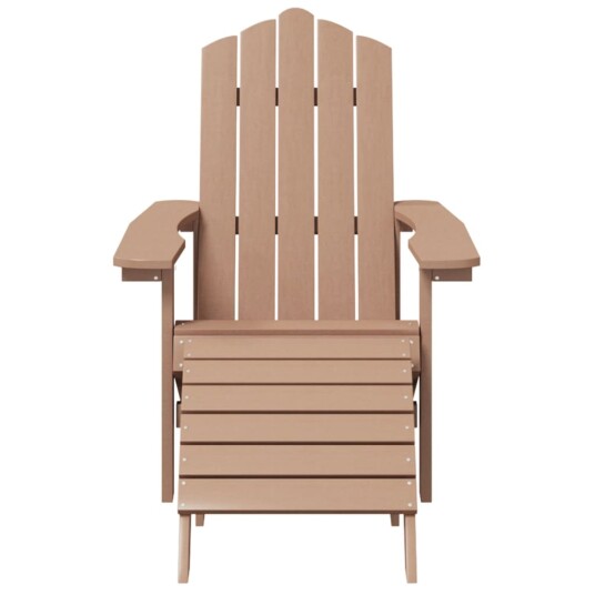 vidaXL Adirondack hagestol med fotskammel HDPE brun vidaXL Adirondack hagestol med fotskammel HDPE brun