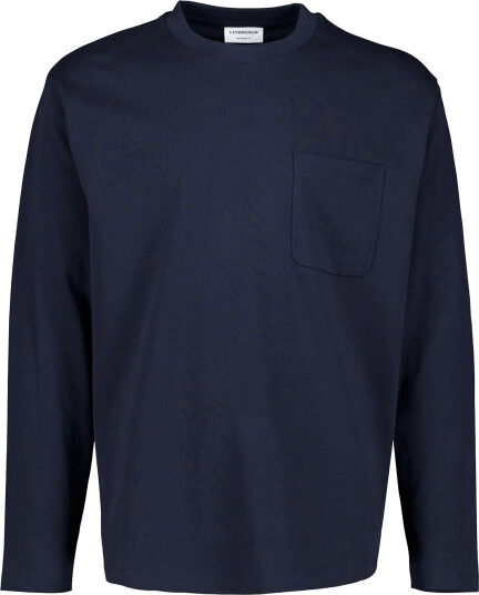 Lindbergh O Neck Tee Oversized Cropped L/S Navy XXL