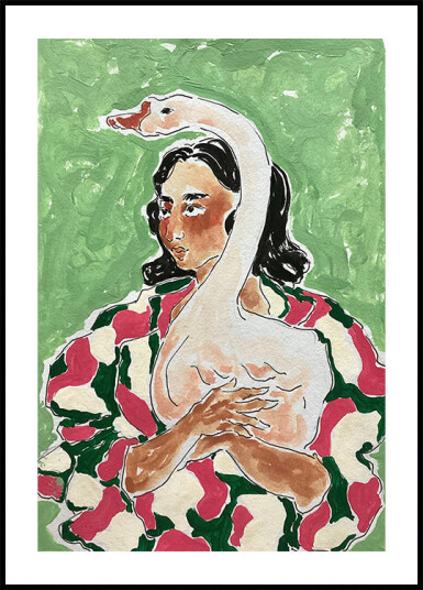 Girl With Duck Plakat Plakat / 50x70cm