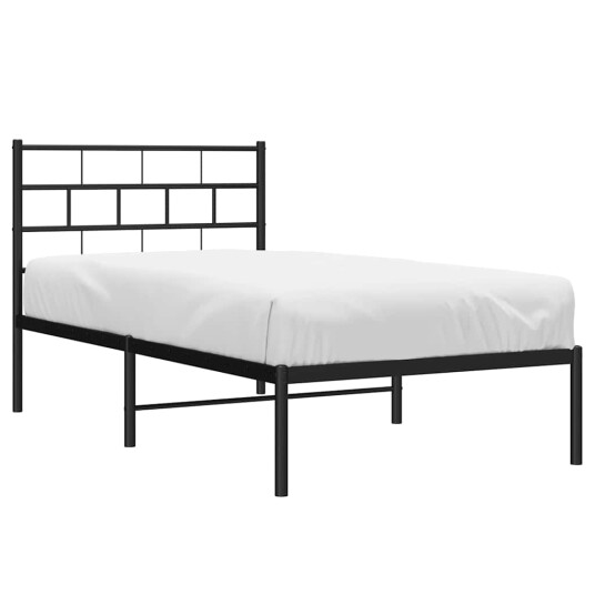 vidaXL Sengeramme i metall med hodegavl svart 100x190 cm 8721012188549