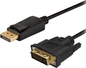 Savio Cl 122 Adapterkabel Displayport Hann Til Dvi D Hann 3 M Svart